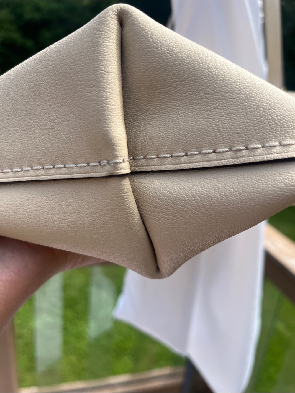 Coach Two-Tone Beige and Cream Leather Tote - Picture 7 of 15